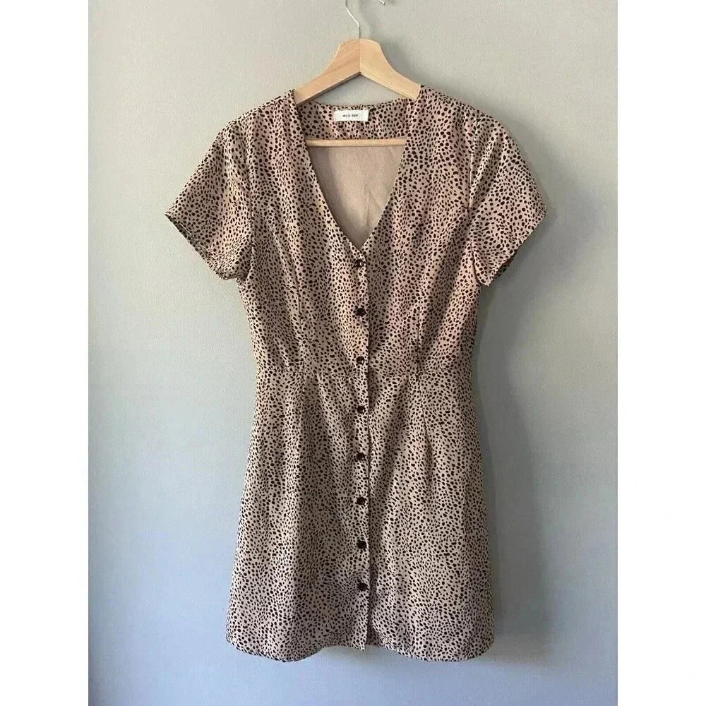 Mod Ref Cheetah Black & Brown Animal Print w/ lining A-line dress Size S‎ Small